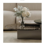 Stylish Stone Sintered Coffee Table - Modern Stainless Steel Design for Contemporary Living Rooms fjd-4716