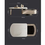 Modern Stone & Tempered Glass Coffee Table with Pine Density Board - Stylish Living Room Centerpiece fjd-4717