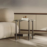 Stylish Marble and Stainless Steel Coffee Table – Modern Accents for Your Living Room fjd-4723