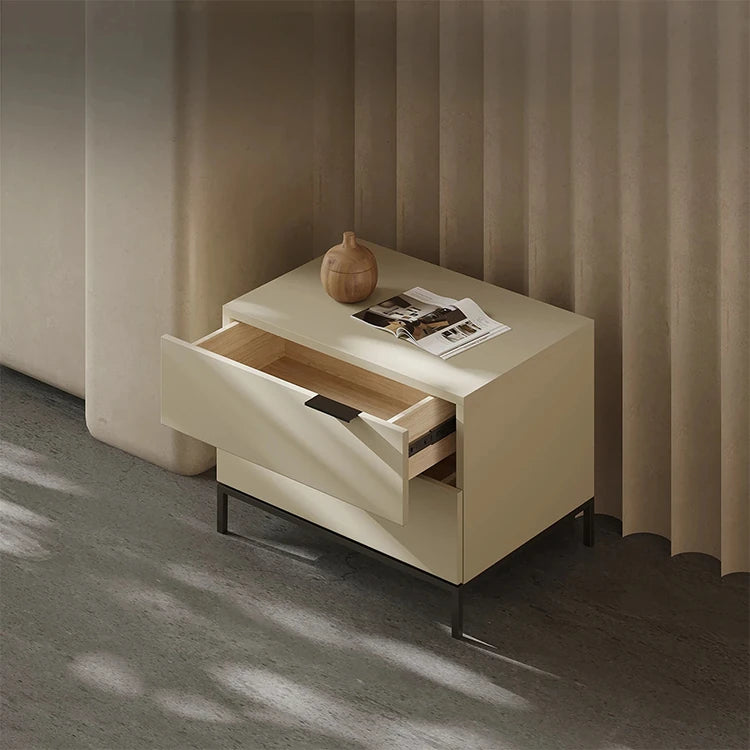 Stylish Modern Bedside Cupboard in Durable Density Board and Solid Wood – Sleek Nightstand for Your Bedroom Storage Needs fjd-4729