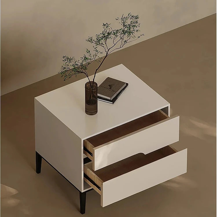 Stylish Modern Bedside Cupboard with Drawer - Solid Wood Top and Elegant Design fjd-4730