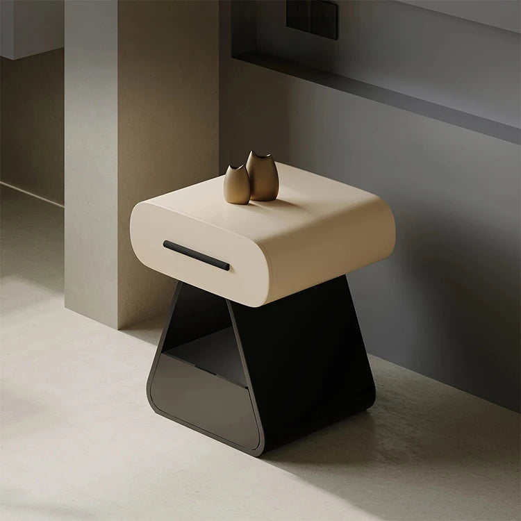 Modern Bedside Cupboard with Stylish Design - Solid Wood and Density Board Finish, Perfect for Any Bedroom Decor fjd-4732