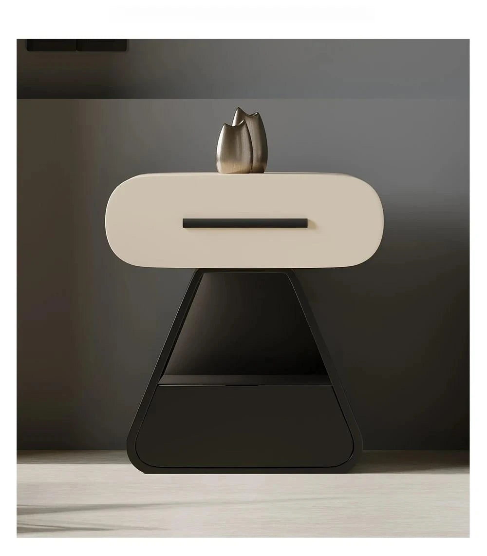 Modern Bedside Cupboard with Stylish Design - Solid Wood and Density Board Finish, Perfect for Any Bedroom Decor fjd-4732