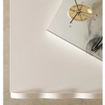 Chic White Bedside Cupboard with Stylish Scalloped Design and Black Ball Feet - Modern Density Board Pine Furniture fjd-4736