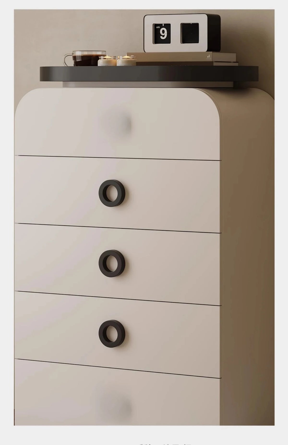 Stylish Pine Cabinet with 5 Drawers - Modern Storage Solution for Your Home fjd-4739