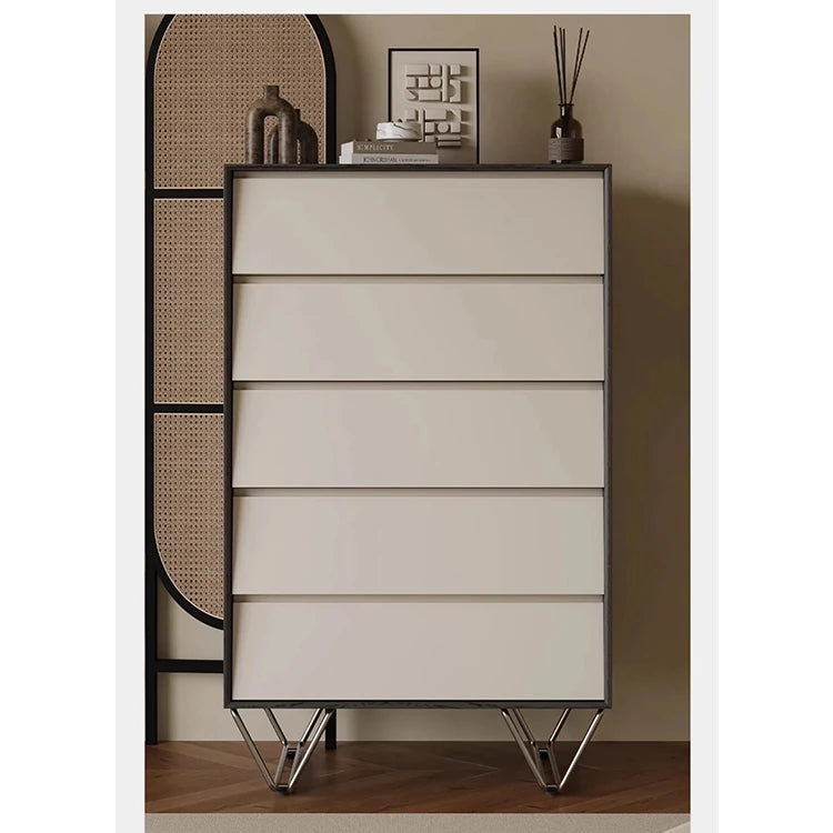Stylish Pine Stainless Density Board Cabinet with 5 Drawers - Modern Storage Solution for Your Home fjd-4740