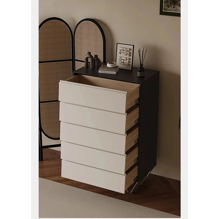 Stylish Pine Stainless Density Board Cabinet with 5 Drawers - Modern Storage Solution for Your Home fjd-4740