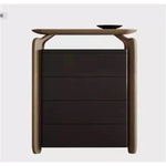 Stylish Sintered Stone and Pine Walnut Cabinet for Modern Interiors - Space-Saving Design with Ample Storage fjd-4741