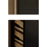 Stylish Sintered Stone and Pine Walnut Cabinet for Modern Interiors - Space-Saving Design with Ample Storage fjd-4741