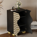 Elegant Modern Cabinet with Density Board and Stainless Steel Accents - Stylish Storage Solution fjd-4742