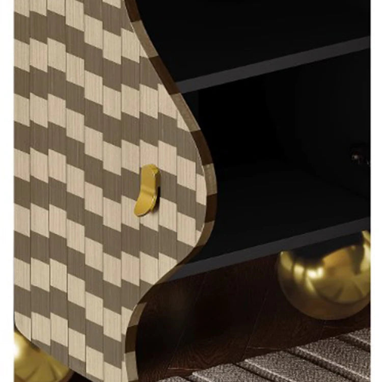 Elegant Modern Cabinet with Density Board and Stainless Steel Accents - Stylish Storage Solution fjd-4742