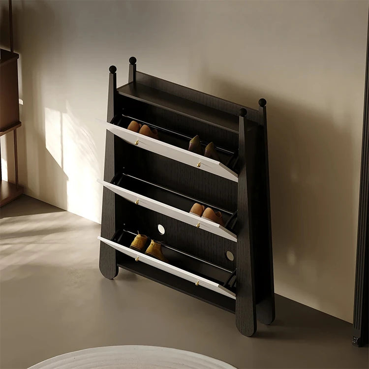 Stylish Ash Wood Density Board Cabinet with Modern Design and Gold Accents - Perfect for Any Room! fjd-4746