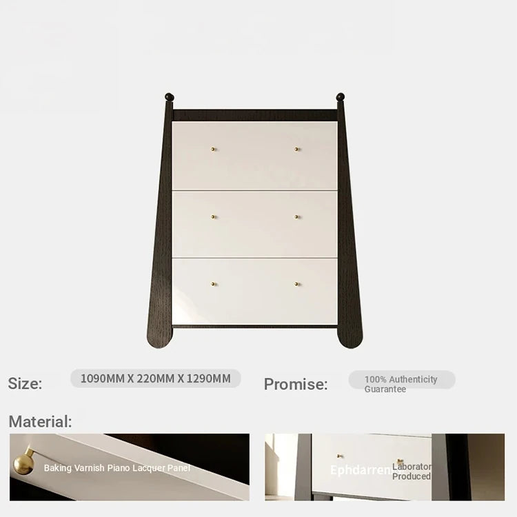 Stylish Ash Wood Density Board Cabinet with Modern Design and Gold Accents - Perfect for Any Room! fjd-4746