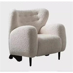 Cozy Faux Lambswool Armchair with Stainless Steel Legs - Stylish Accent Chair for Modern Living Rooms fjd-4747