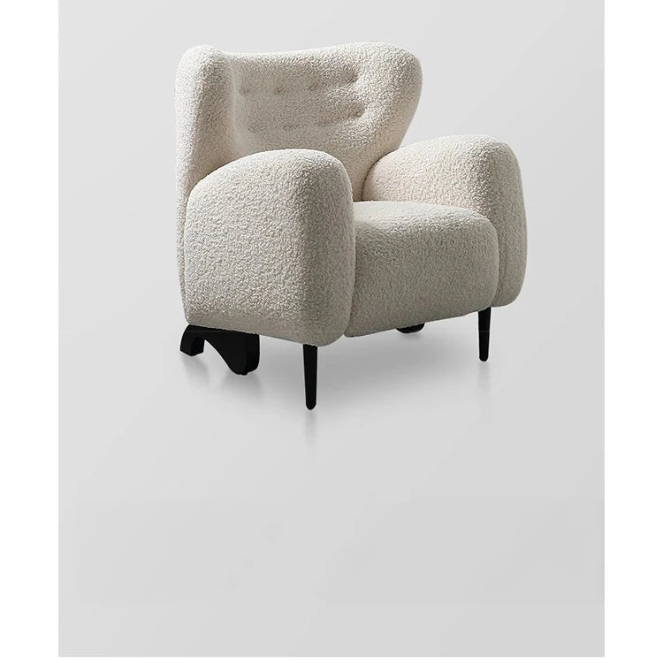 Cozy Faux Lambswool Armchair with Stainless Steel Legs - Stylish Accent Chair for Modern Living Rooms fjd-4747