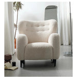 Cozy Faux Lambswool Armchair with Stainless Steel Legs - Stylish Accent Chair for Modern Living Rooms fjd-4747