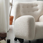Cozy Faux Lambswool Armchair with Stainless Steel Legs - Stylish Accent Chair for Modern Living Rooms fjd-4747