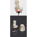 Luxurious Synthetic Leather Office Chair with Aluminum Alloy Base - Ergonomic Design for Ultimate Comfort fjd-4748