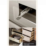 Elegant Pine Multi-layer Board Nightstand with Three Drawers and Gold Accents - Modern Bedroom Furniture fjfn-5273