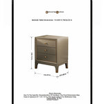 Elegant Pine Multi-layer Board Nightstand with Three Drawers and Gold Accents - Modern Bedroom Furniture fjfn-5273
