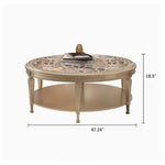 Elegant Tempered Glass and Solid Wood Coffee Table – Stylish Living Room Accent Piece fjfn-5274
