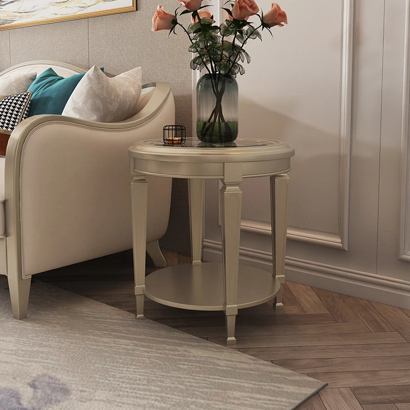 Elegant Tempered Glass and Solid Wood Coffee Table – Stylish Living Room Accent Piece fjfn-5274