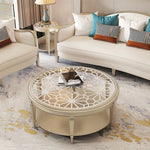 Elegant Tempered Glass and Solid Wood Coffee Table – Stylish Living Room Accent Piece fjfn-5274