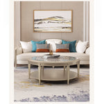 Elegant Tempered Glass and Solid Wood Coffee Table – Stylish Living Room Accent Piece fjfn-5274