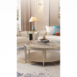 Elegant Tempered Glass and Solid Wood Coffee Table – Stylish Living Room Accent Piece fjfn-5274