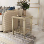 Elegant Solid Wood Coffee Table with Tempered Glass Top – Stylish Living Room Accent Furniture fjfn-5276