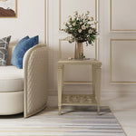 Elegant Solid Wood Coffee Table with Tempered Glass Top – Stylish Living Room Accent Furniture fjfn-5276