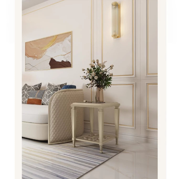 Elegant Solid Wood Coffee Table with Tempered Glass Top – Stylish Living Room Accent Furniture fjfn-5276