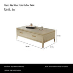 Stylish Pine Multi-Layer Board Coffee Table with Elegant Gold Accents for Modern Living Rooms fjfn-5277