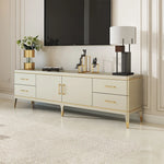 Stylish Pine Multi-Layer Board Coffee Table with Elegant Gold Accents for Modern Living Rooms fjfn-5277