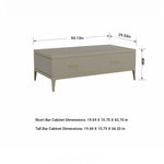 Stylish Pine Multi-Layer Board Coffee Table with Elegant Gold Accents for Modern Living Rooms fjfn-5277