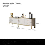 Modern Pine Multi-Layer Board TV Stand with Elegant Gold Accents – Stylish Entertainment Center Solution fjfn-5278