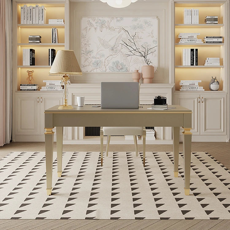 Elegant Solid Wood Desk with Drawers - Stylish Home Office Furniture for Productive Workspaces fjfn-5279