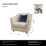 Elegant Solid Wood Sofa Set with Cowhide Leather & PU Leather Upholstery – Luxurious Comfort for Your Living Room fjfn-5281