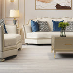 Elegant Solid Wood Sofa Set with Cowhide Leather & PU Leather Upholstery – Luxurious Comfort for Your Living Room fjfn-5281