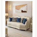 Elegant Solid Wood Sofa Set with Cowhide Leather & PU Leather Upholstery – Luxurious Comfort for Your Living Room fjfn-5281