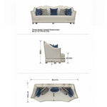Elegant Solid Wood Sofa Set with Cowhide Leather & PU Leather Upholstery – Luxurious Comfort for Your Living Room fjfn-5281