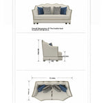 Elegant Solid Wood Sofa Set with Cowhide Leather & PU Leather Upholstery – Luxurious Comfort for Your Living Room fjfn-5281