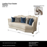 Elegant Solid Wood Sofa Set with Cowhide Leather & PU Leather Upholstery – Luxurious Comfort for Your Living Room fjfn-5281
