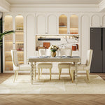 Elegant Solid Wood Sintered Stone Dining Table for Modern Home Decor - Stylish and Durable Design fjfn-5282