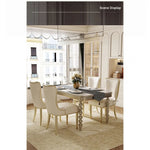 Elegant Solid Wood Sintered Stone Dining Table for Modern Home Decor - Stylish and Durable Design fjfn-5282