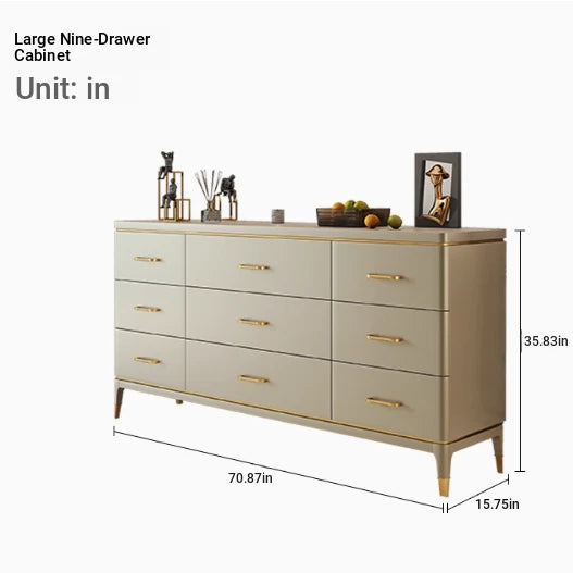 Stylish Pine Multi-Layer Board Cabinet with Gold Accents - Modern Storage Solution for Your Home fjfn-5284