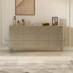 Stylish Pine Multi-Layer Board Cabinet with Gold Accents - Modern Storage Solution for Your Home fjfn-5284