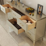 Stylish Pine Multi-Layer Board Cabinet with Gold Accents - Modern Storage Solution for Your Home fjfn-5284