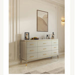 Stylish Pine Multi-Layer Board Cabinet with Gold Accents - Modern Storage Solution for Your Home fjfn-5284