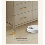 Stylish Pine Multi-Layer Board Cabinet with Gold Accents - Modern Storage Solution for Your Home fjfn-5284